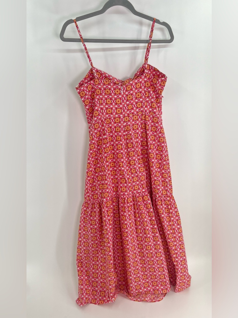 Minkpink Jeeta Pink Patterned Midi Strappy Sun Dress Knot Bow Front M Medium - Picture 8 of 12